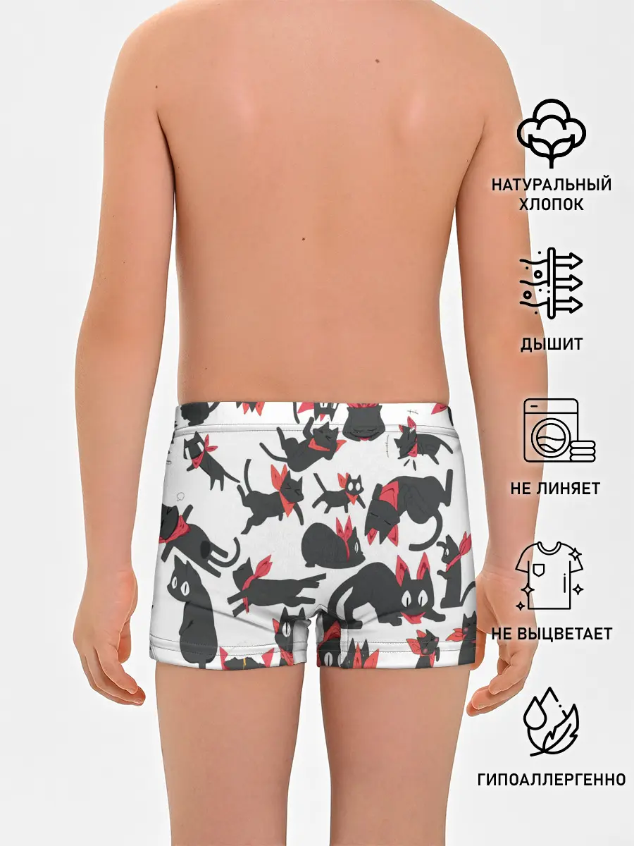 Трусы для мальчиков / Черный котик