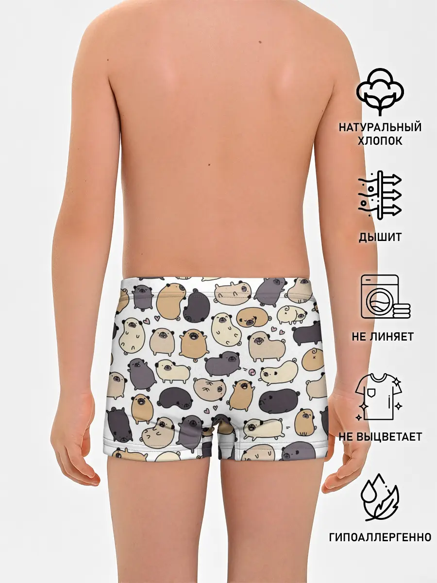 Трусы для мальчиков / Милые мопсы