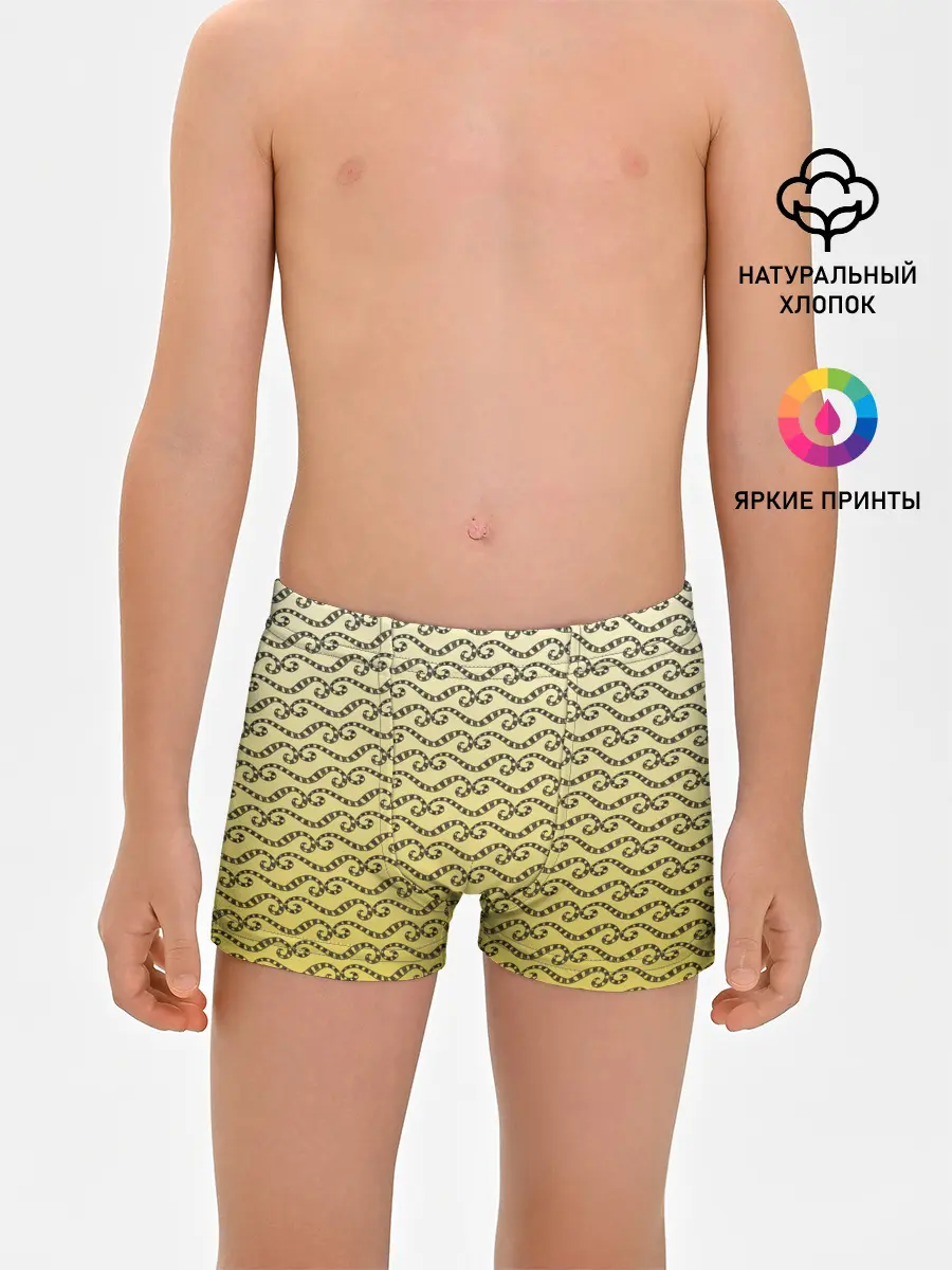 Трусы для мальчиков / рисованный узор усы червячки