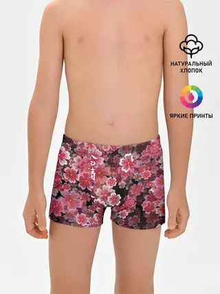 Трусы для мальчиков / Иероглифы и Сакура 3D