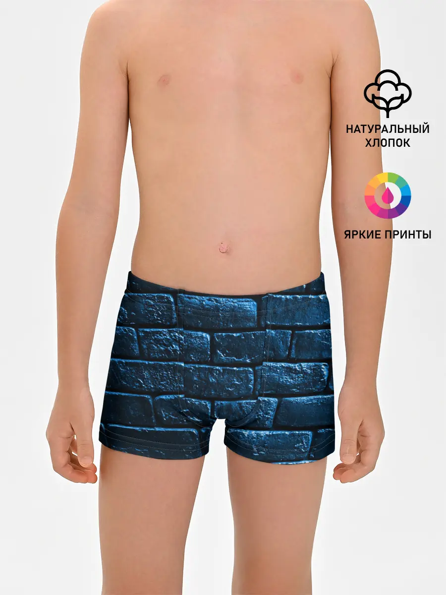 Трусы для мальчиков / Неоновая, кирпичная стена