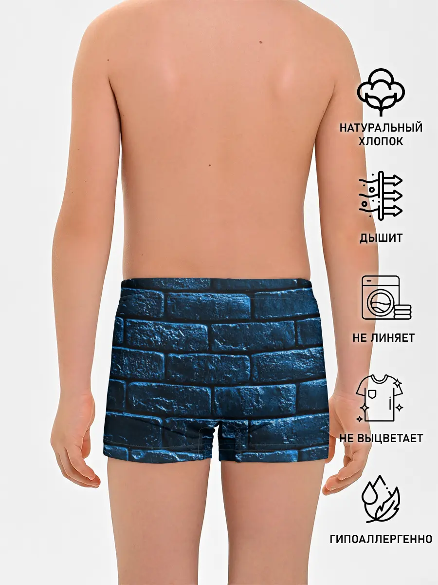 Трусы для мальчиков / Неоновая, кирпичная стена