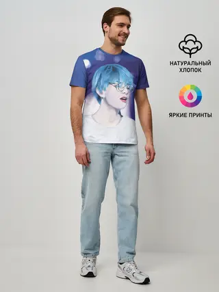 Мужская базовая футболка / BTS Blue
