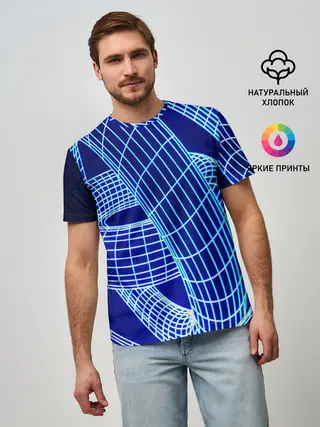 Мужская базовая футболка / НЕОНОВАЯ СПИРАЛЬ