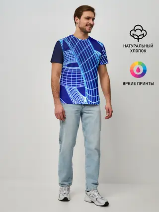 Мужская базовая футболка / НЕОНОВАЯ СПИРАЛЬ