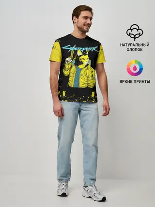 Мужская базовая футболка / CyberPunk 2077