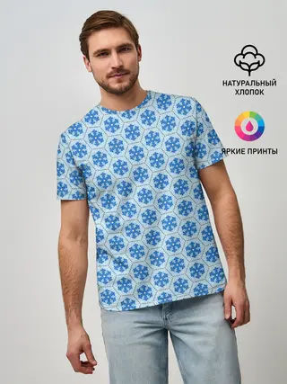 Мужская базовая футболка / Снежинки