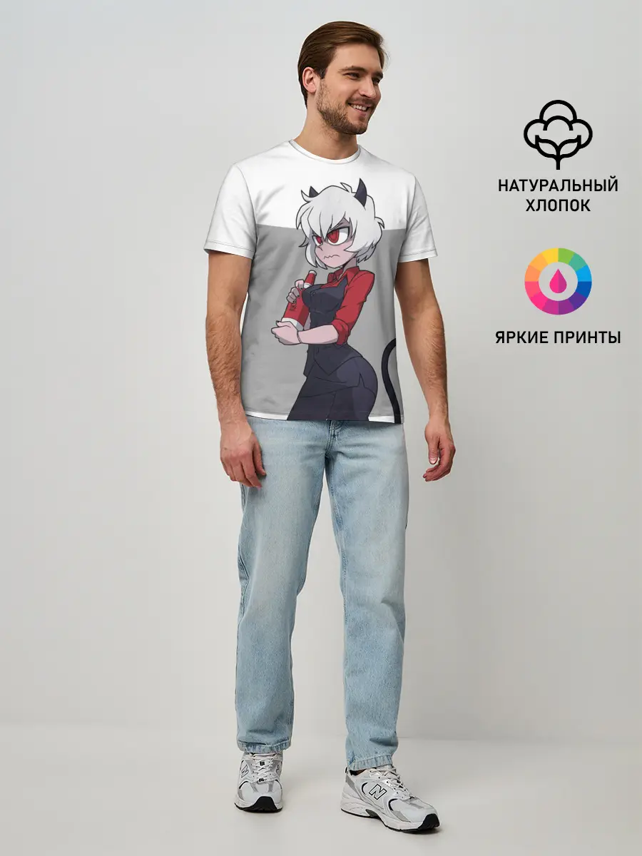 Мужская базовая футболка / Сердитая Малина. HELLTAKER