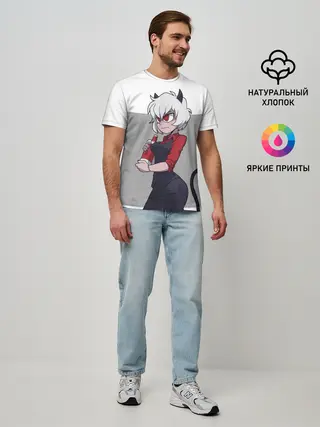 Мужская базовая футболка / Сердитая Малина. HELLTAKER