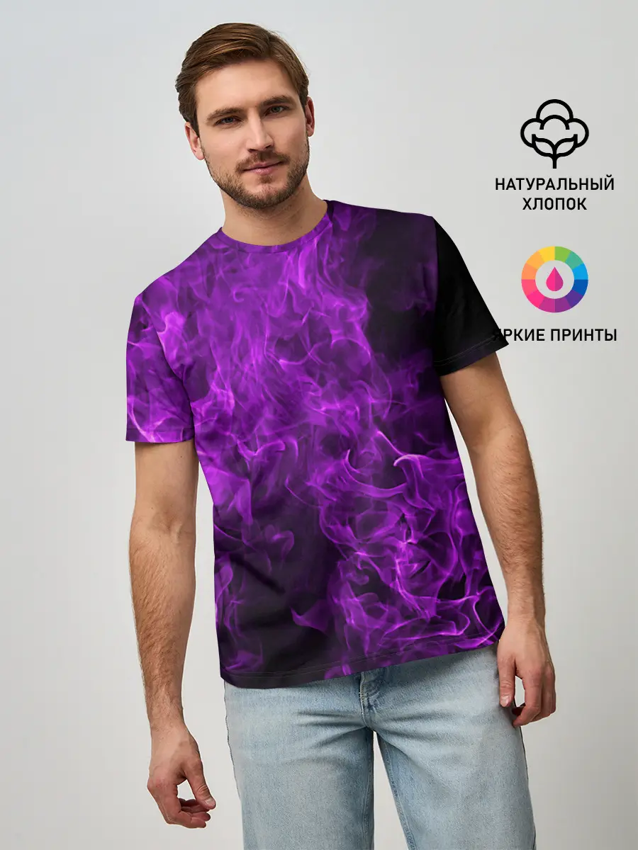 Мужская базовая футболка / Violet Fire