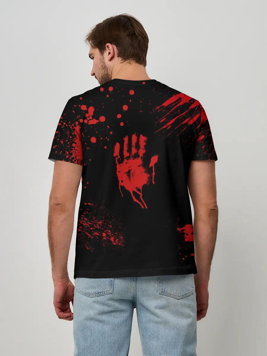 Мужская базовая футболка / ГОРЯЧАЯ ОХРАНА | КРУГ ТРЕУГОЛЬНИК КВАДРАТ