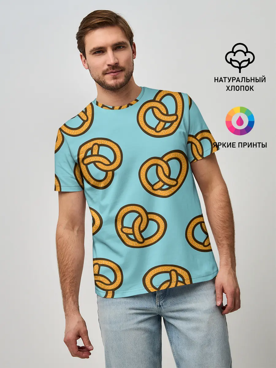 Мужская базовая футболка / Крендели