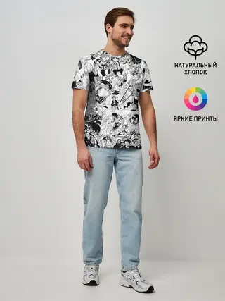 Мужская базовая футболка / One Piece Манга страницы