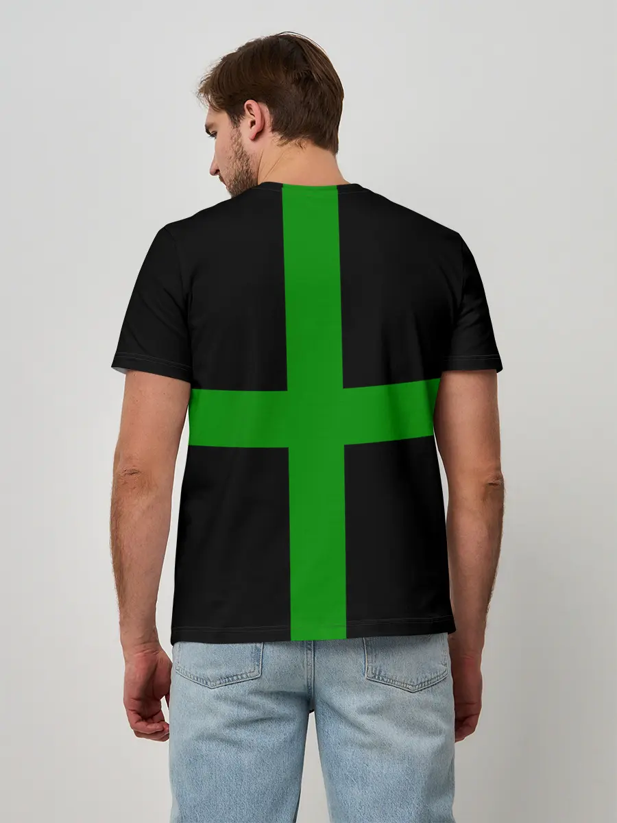 Мужская базовая футболка / Hollywood Undead заеленный крест