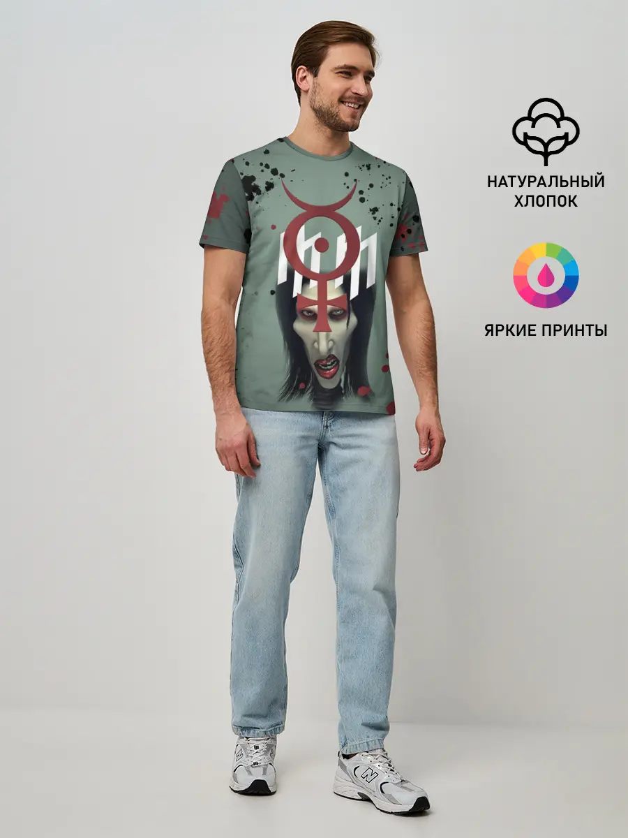 Мужская базовая футболка / Marilyn Manson | Мерилин Мэнсон