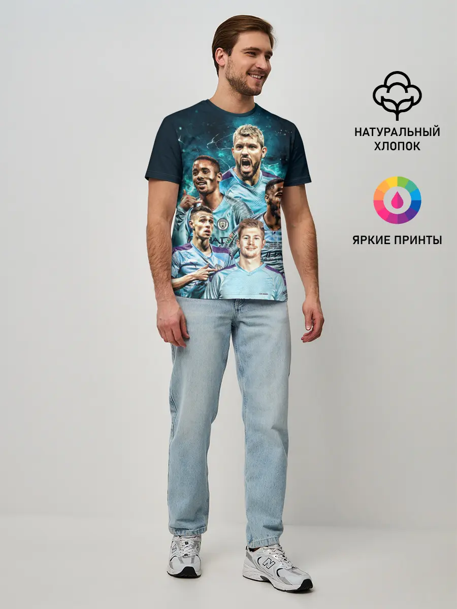 Мужская базовая футболка / Манчестер Сити Серхио Агуэро