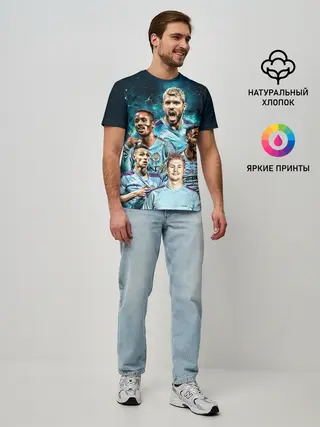 Мужская базовая футболка / Манчестер Сити Серхио Агуэро