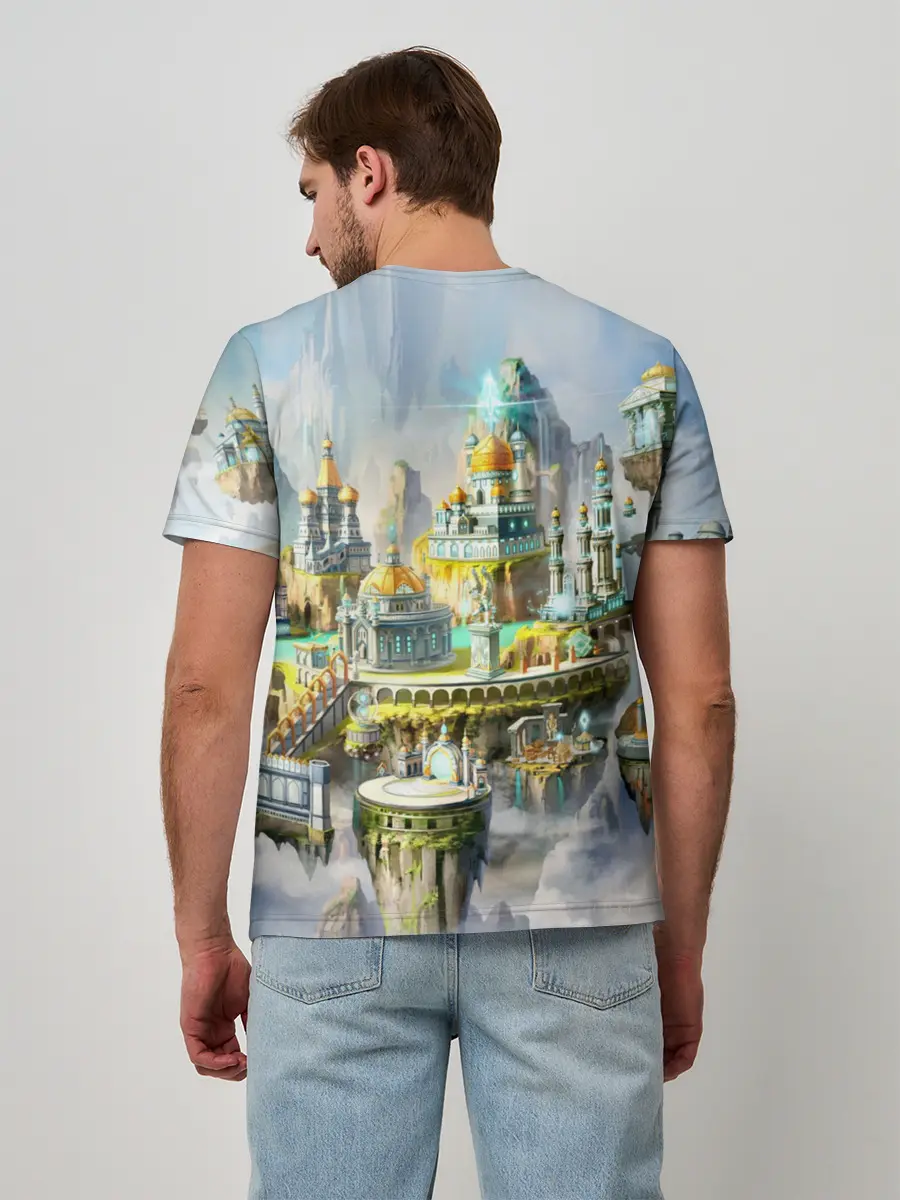 Мужская базовая футболка / Город в небе
