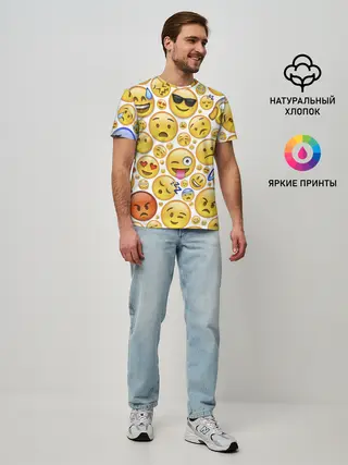Мужская базовая футболка / Смайлы.