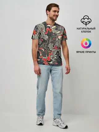 Мужская базовая футболка / Самурай