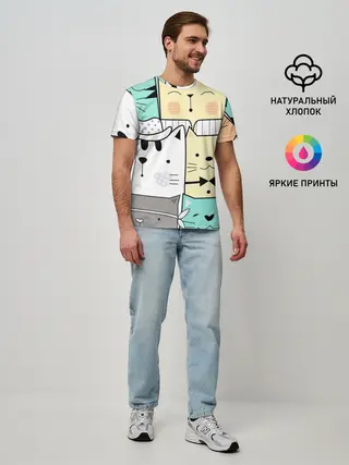 Мужская базовая футболка / ДЕЛОВЫЕ КОТЕЙКИ | ЛЮБЛЮ КОТОВ