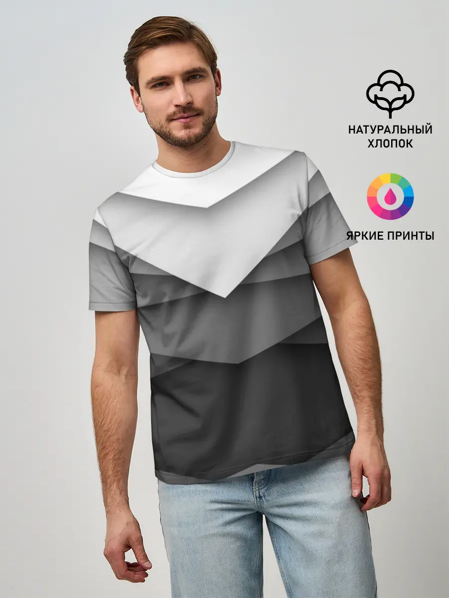 Мужская базовая футболка / Бумажные полосы