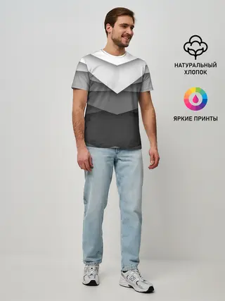 Мужская базовая футболка / Бумажные полосы