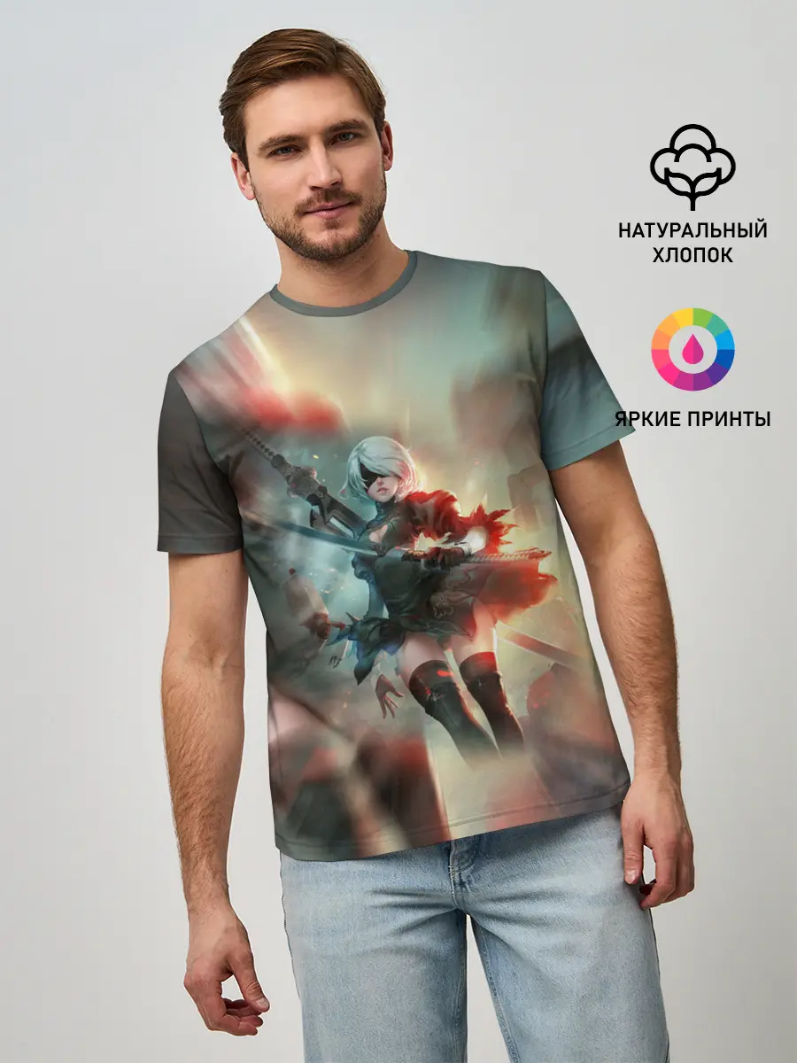 Мужская базовая футболка / 2B | Nier Automata