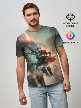 Мужская базовая футболка / 2B | Nier Automata