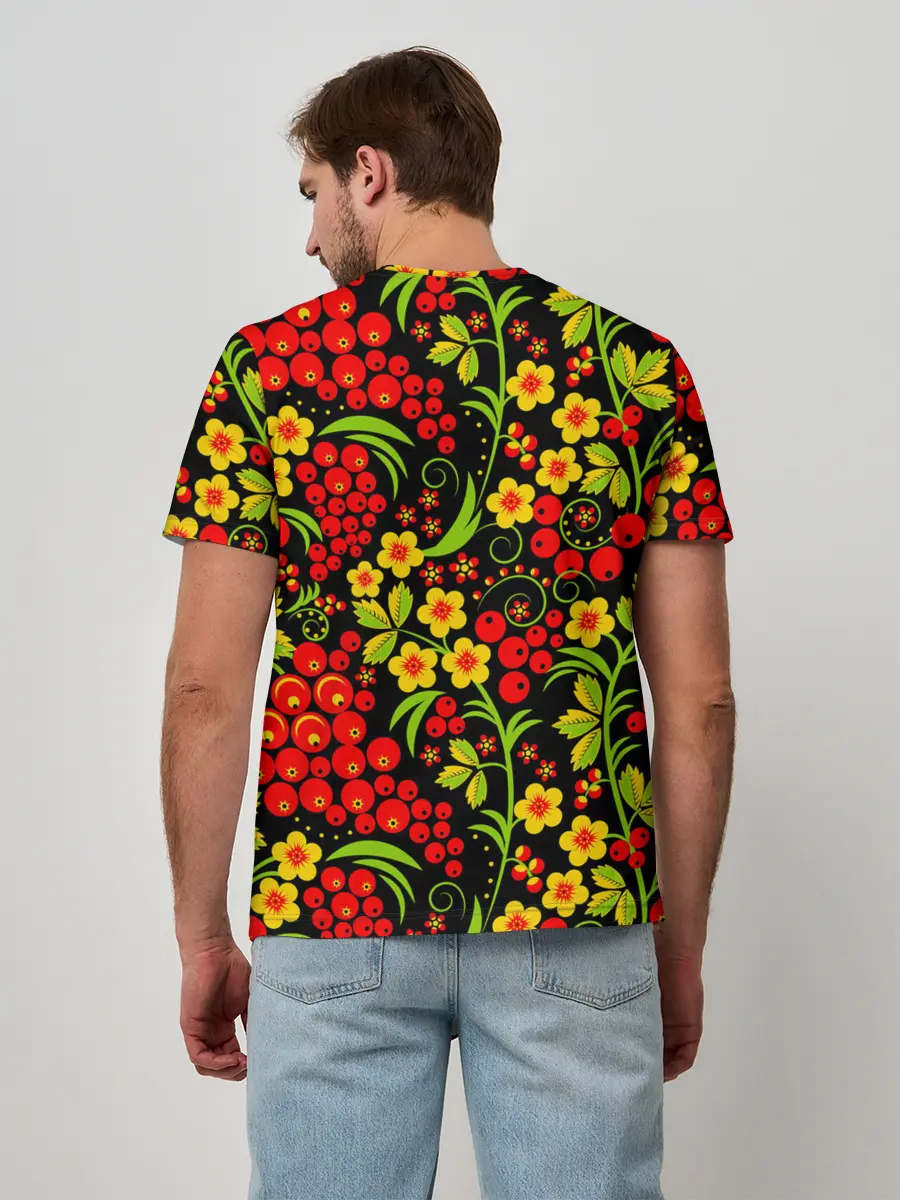 Мужская базовая футболка / Хохлома