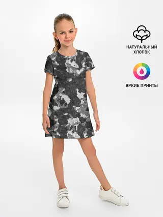 Детское платье / Gray Camouflage