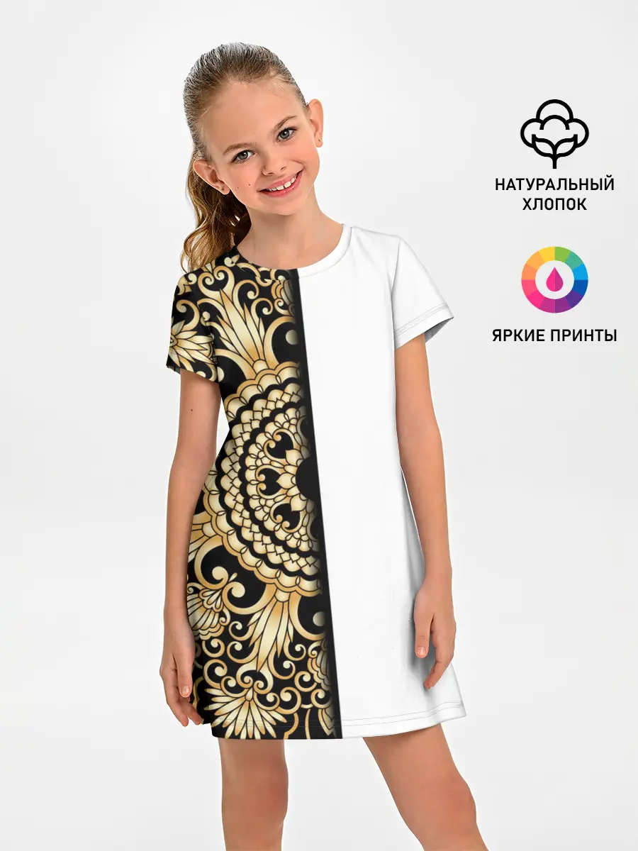 Детское платье / Белое на черном