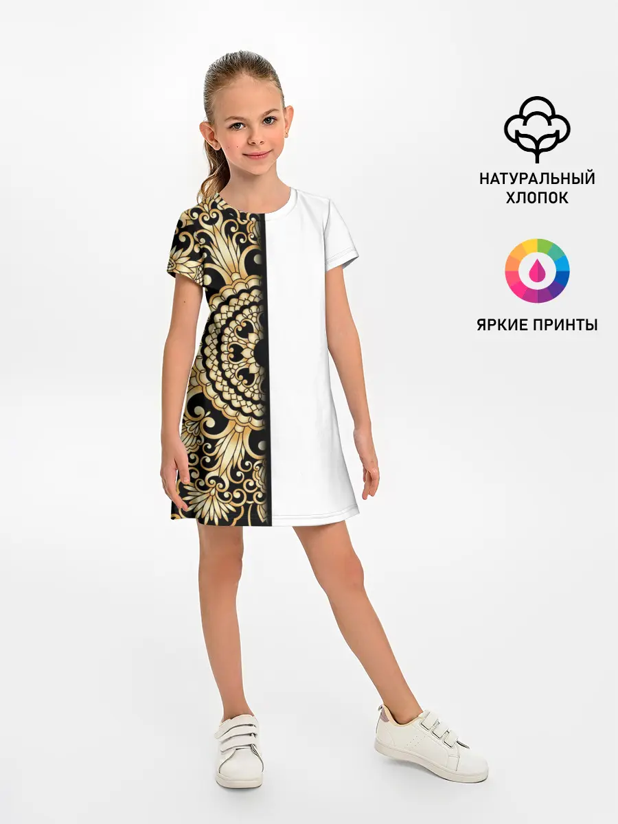 Детское платье / Белое на черном