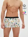 Мужские трусы боксеры / Цветочный орнамент