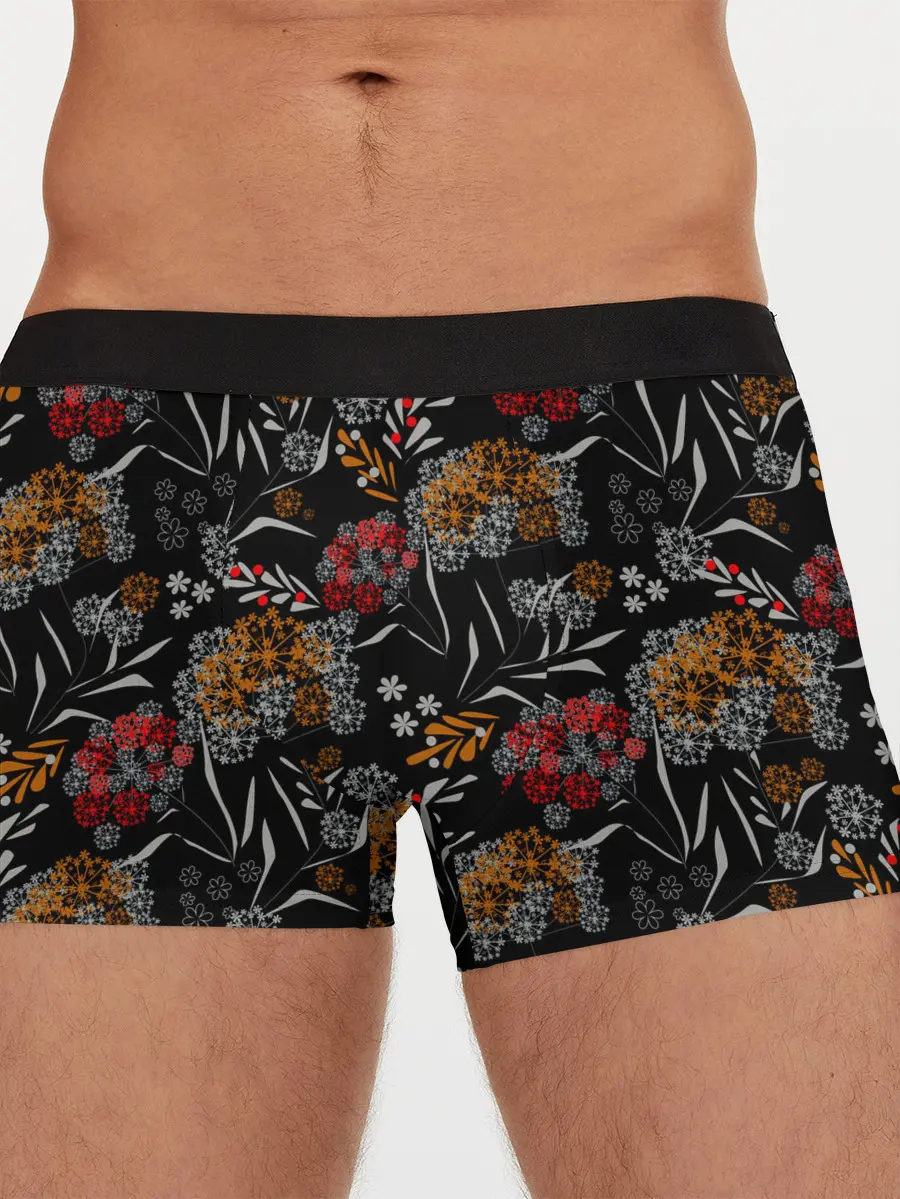 Мужские трусы боксеры / Цветочный модный узор
