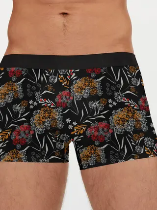 Мужские трусы боксеры / Цветочный модный узор