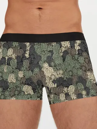 Мужские трусы боксеры / Камуфляж из матрёшек