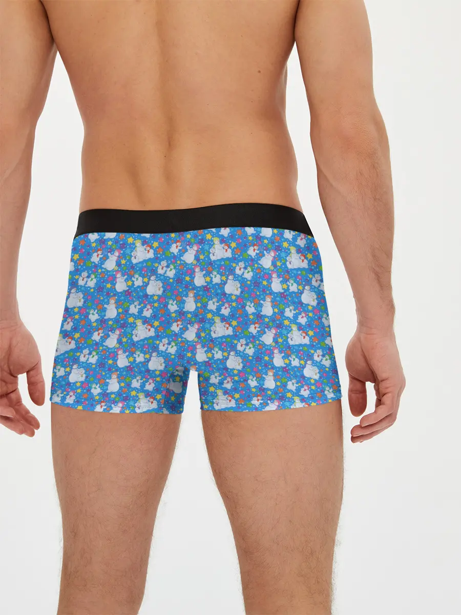 Мужские трусы боксеры / Снеговики и Звёздочки