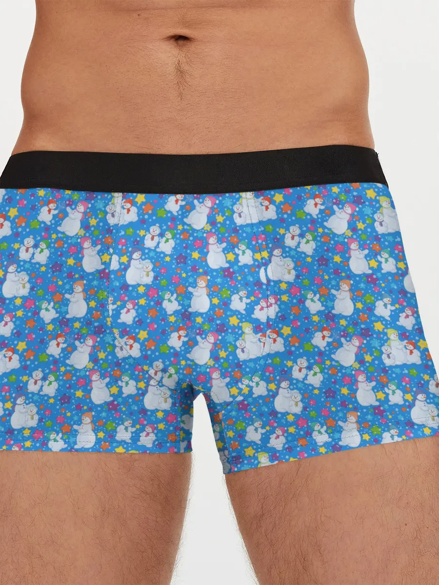 Мужские трусы боксеры / Снеговики и Звёздочки