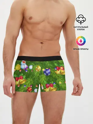 Мужские трусы боксеры / Ёлка новогодняя