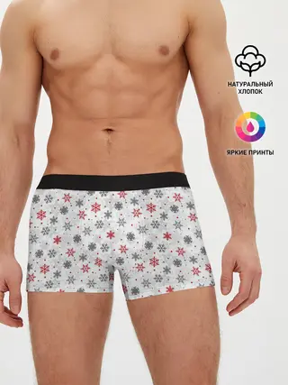 Мужские трусы боксеры / Снежинки