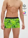 Мужские трусы боксеры / Ярко-зеленый абстрактный узор