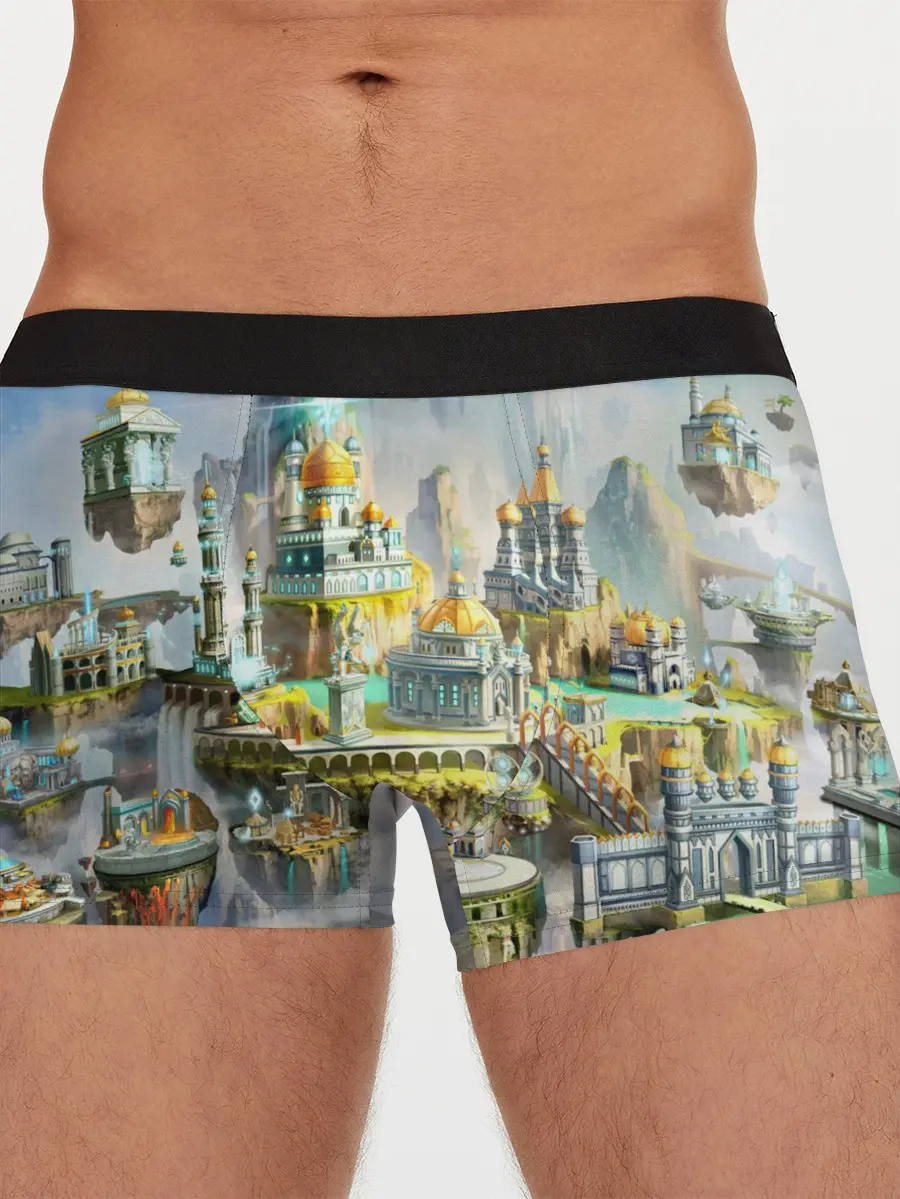 Мужские трусы боксеры / Город в небе