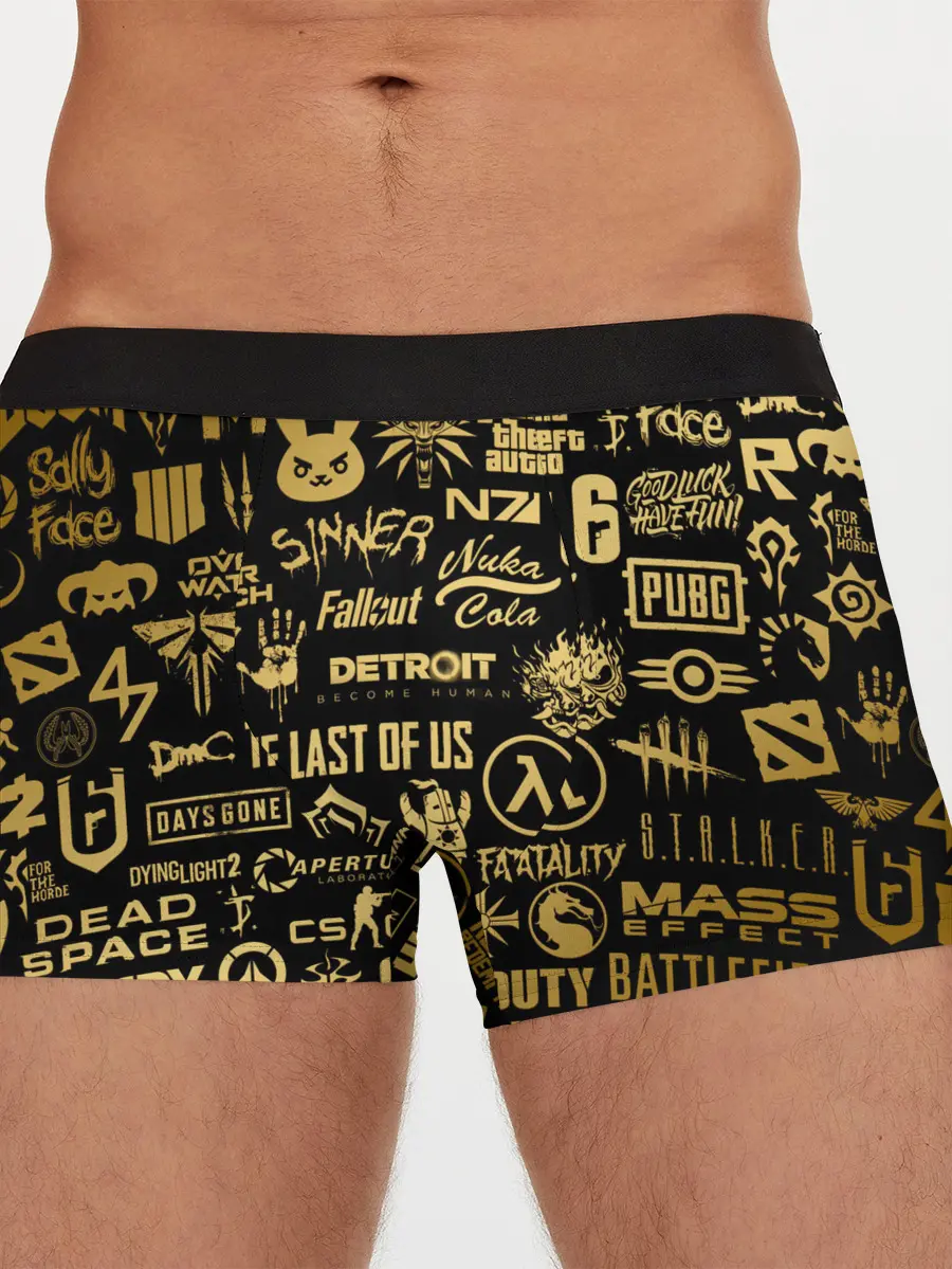 Мужские трусы боксеры / ЛОГОТИПЫ ИГР ЗОЛОТО | GOLDEN