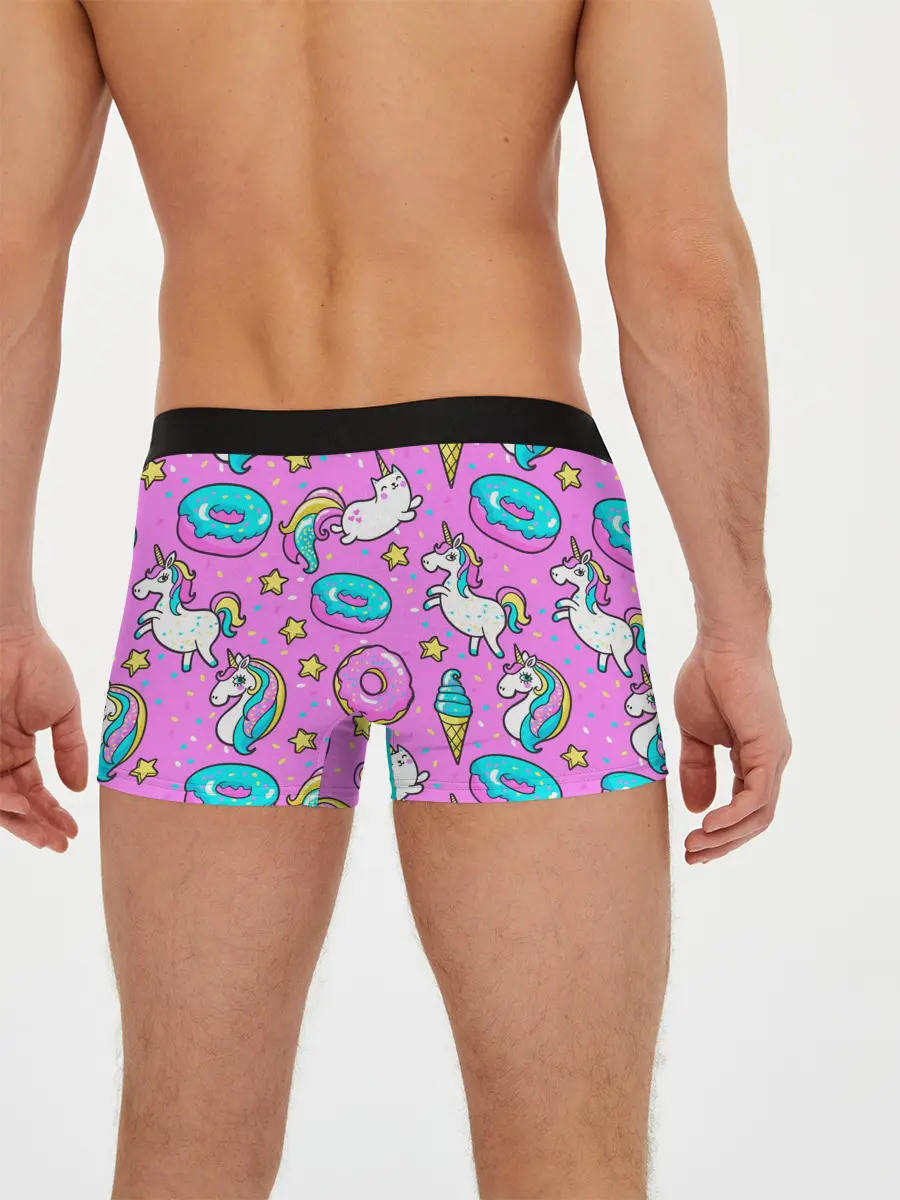 Мужские трусы боксеры / Единороги с пончиками