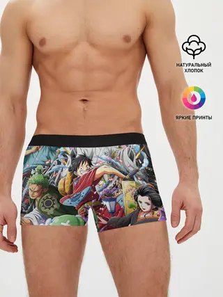 Мужские трусы боксеры / One Piece стикербомбинг