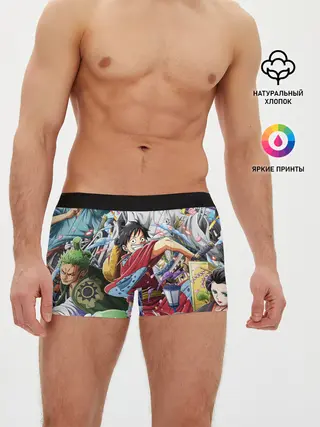 Мужские трусы боксеры / One Piece стикербомбинг