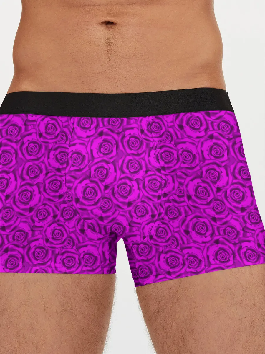 Мужские трусы боксеры / Яркий цветочный неоновый узор