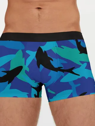 Мужские трусы боксеры / Акулы паттерн