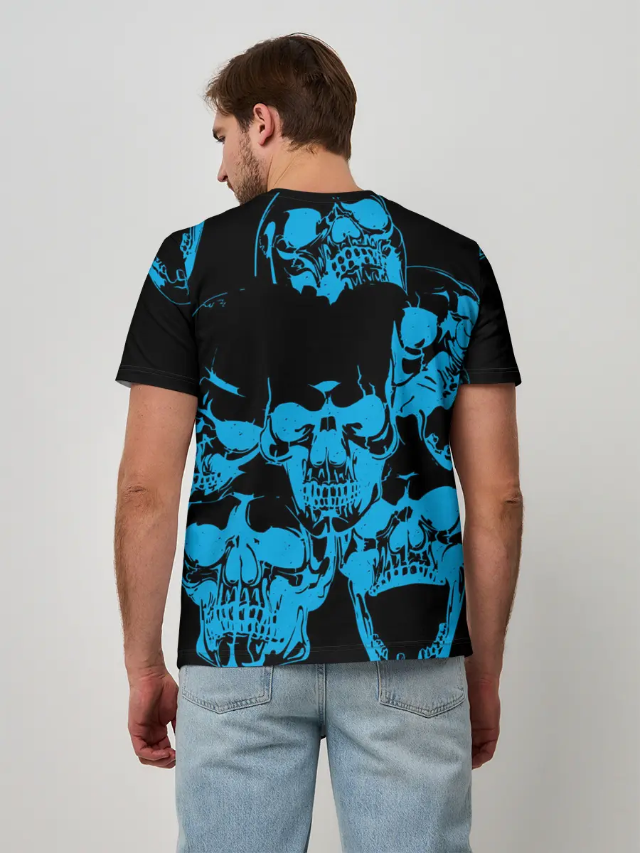 Мужская базовая футболка / Ора Муда синие черепа